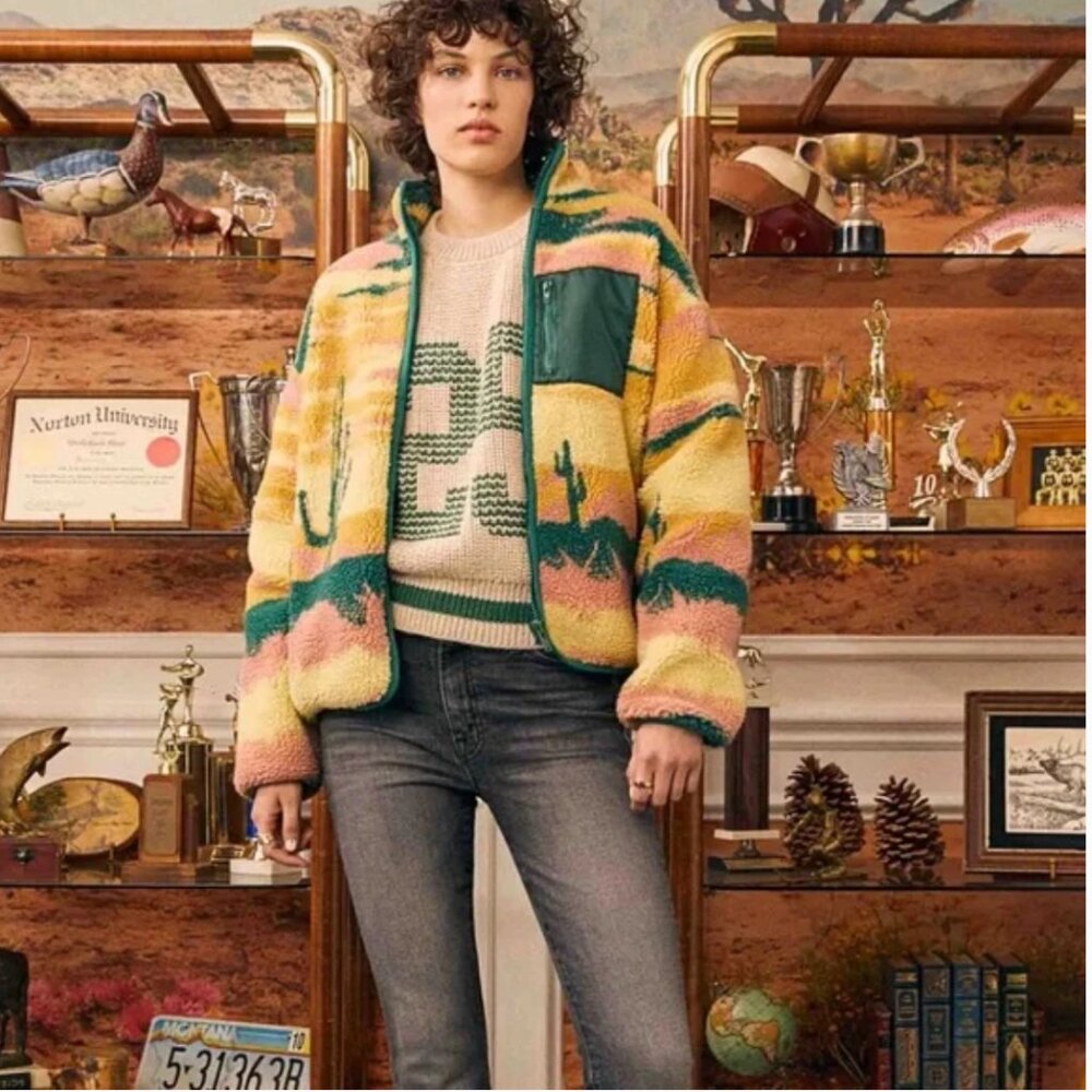 MOTHER The Heat Lamp Cactus Cooler Zip Up Fleece